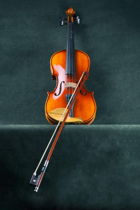 violino em cima de veludo